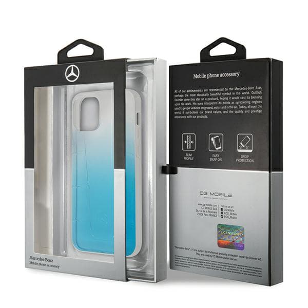 Mercedes Transparent Line-cover til iPhone 12 mini, blå