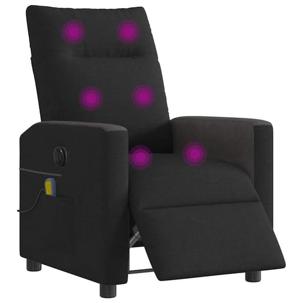 vidaXL elektrisk massagestol med lænefunktion sort stof