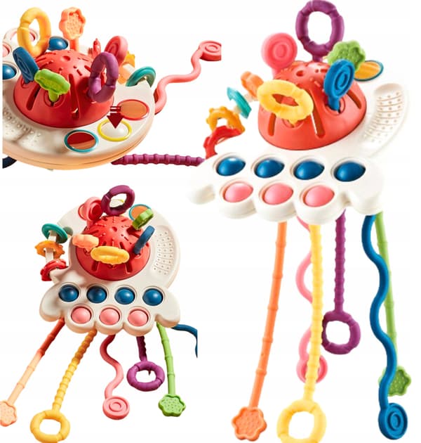 Octopus Pop It sensorisk leksak Montessori bitring för bebisar 4 i 1