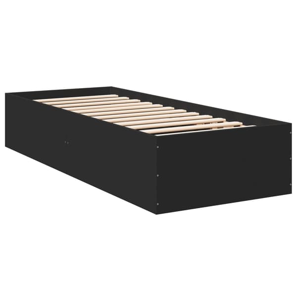 vidaXL sengestel sort 75x190 cm træbaseret materiale