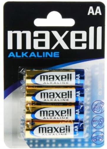4x AA 1,5V alkaliska MAXELL LR6-batterier