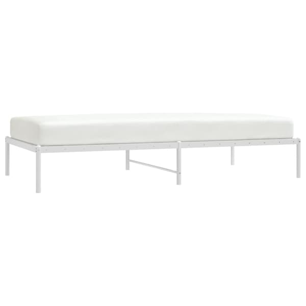 vidaXL Sängram i metall vit 100x200 cm