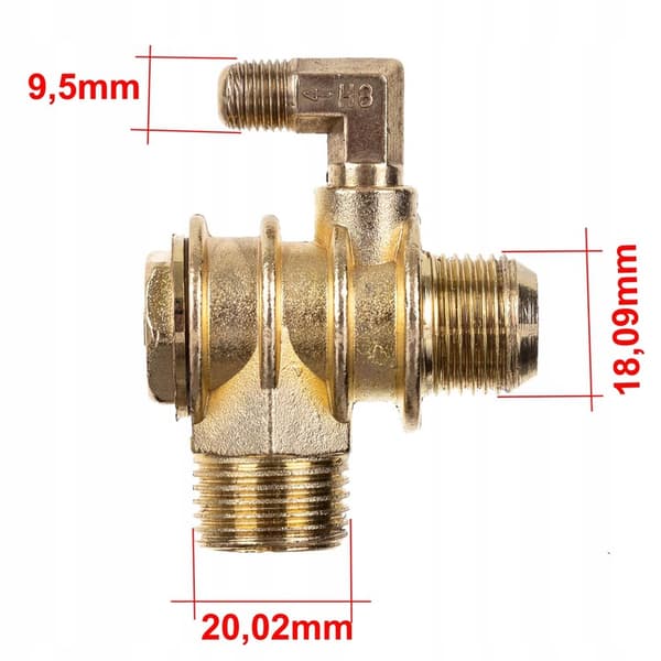 KONTRAVENTIL TIL KOMPRESSOR 1/2" 3/4" MED UDLUFTNINGSMETAL