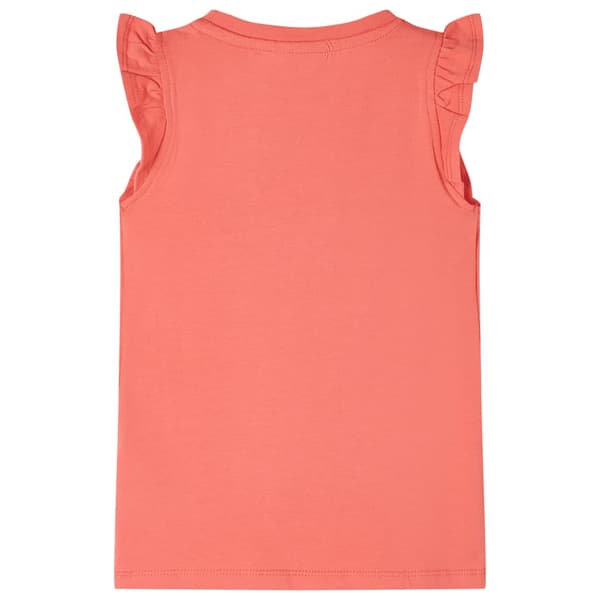 Barn-T-shirt, med volanger, korall, 116