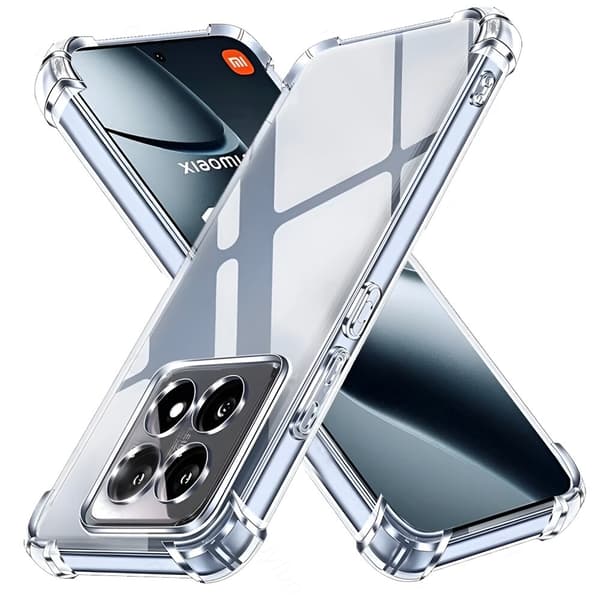 Fodral för Xiaomi 14T Pro, Stoppsäker, Transparent