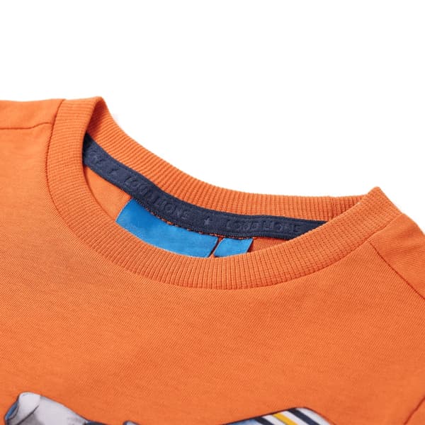 Barn långärmad T-shirt, mörkorange, 104