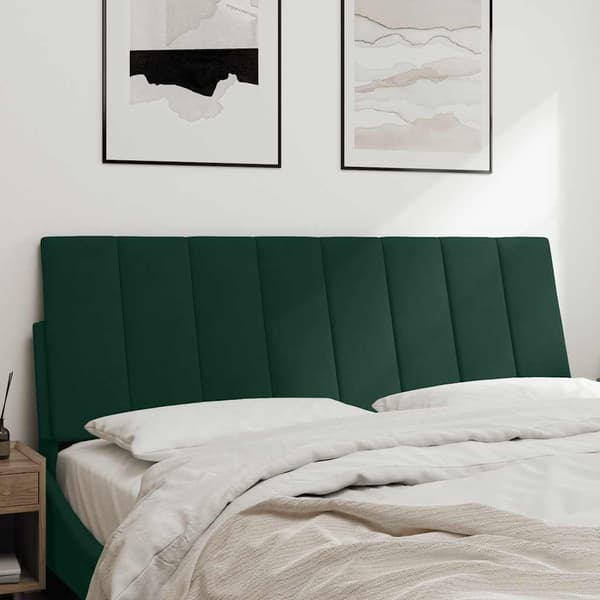 vidaXL Sängynpäädyn tyyny, tummanvihreä, 120 cm, sametti