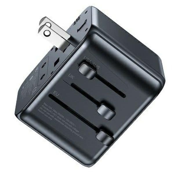 AWEI 2xUSB+3xUSB-C C-39 35W 4-i-1 netværksadapter US/AU/EU/UK sort