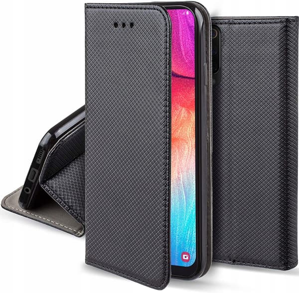 Flip-cover til Samsung Galaxy A50 sort + 9H GLAS