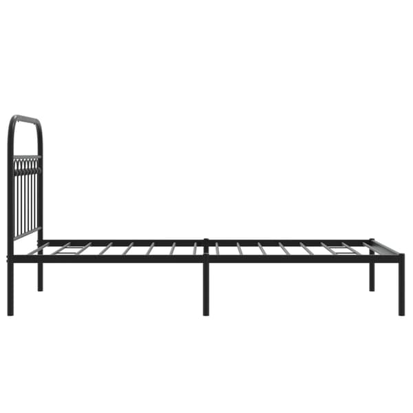 vidaXL metalsengestel med hovedgærde sort 90x200 cm