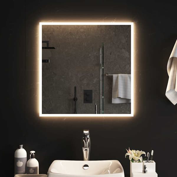vidaXL Badrumsspegel med LED, 60x60 cm