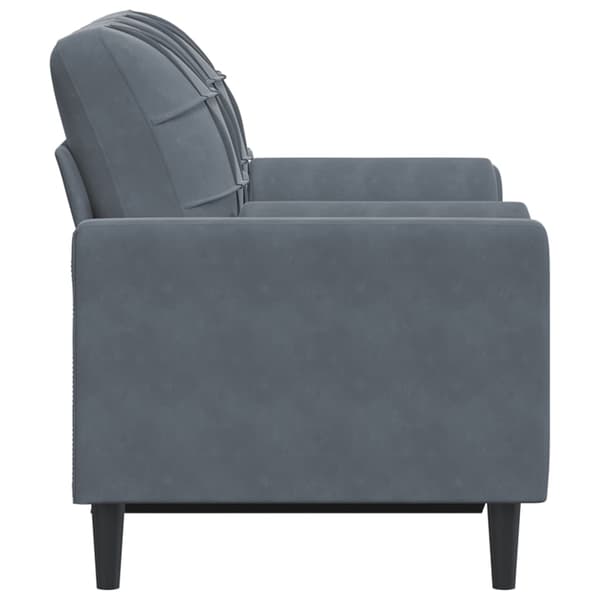 vidaXL 2-sitssoffa med kuddar, mörkgrå, 120 cm, sammet
