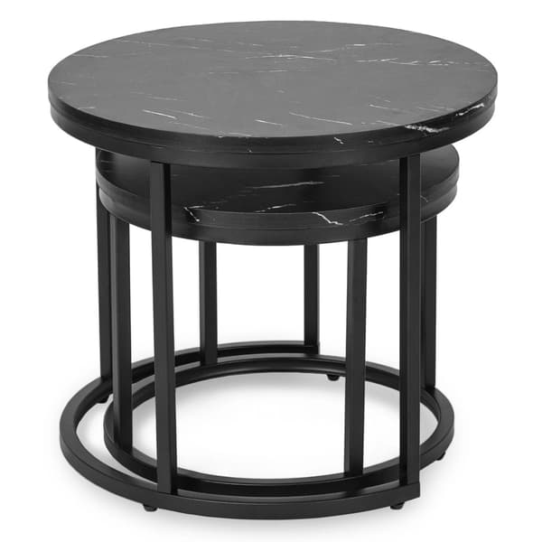 Mauro sofabordssæt 43 cm/53 cm sort marmor moderne glamour