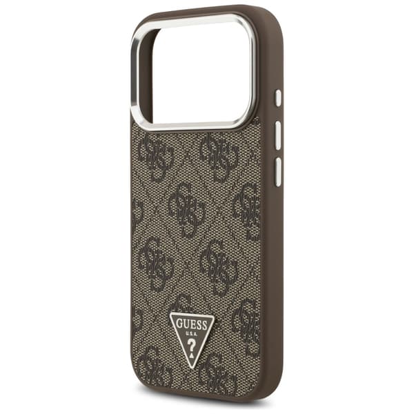Guess 4G Triangle Logo MagSafe-etui til iPhone 17 Pro brun sølv