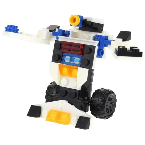 Byggblock 2 i 1 polisbilrobot