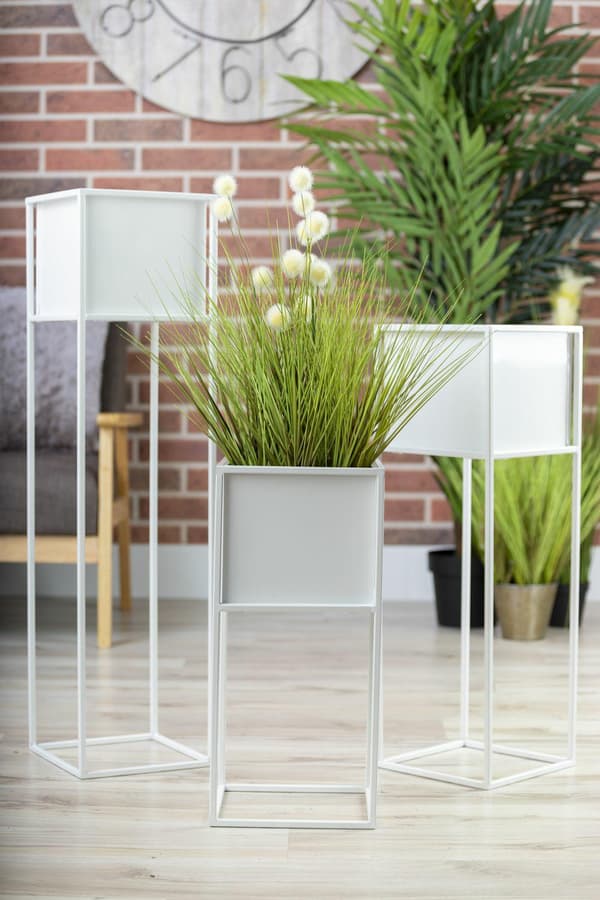 Modern vit blomställning 90 cm