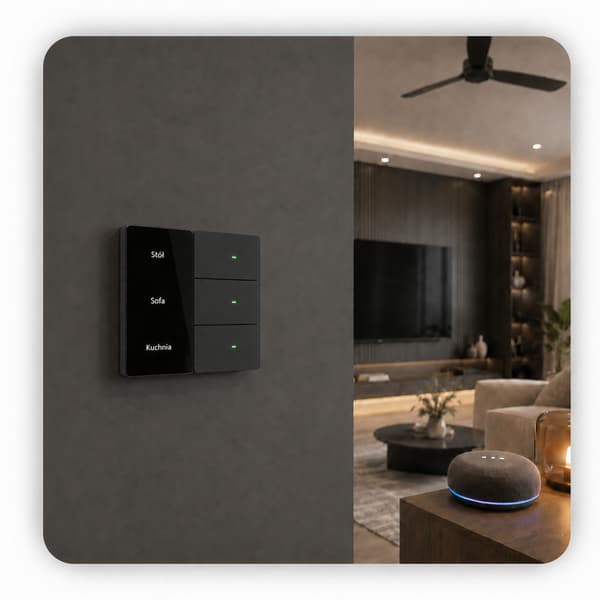 Svart Zigbee Tuya trippel väggströmbrytare med display