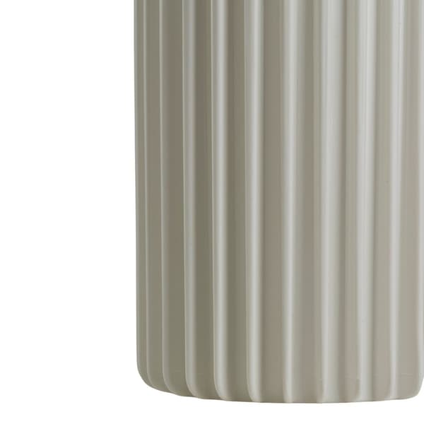 Sæt med 3 moderne RIBS cremefarvede vaser