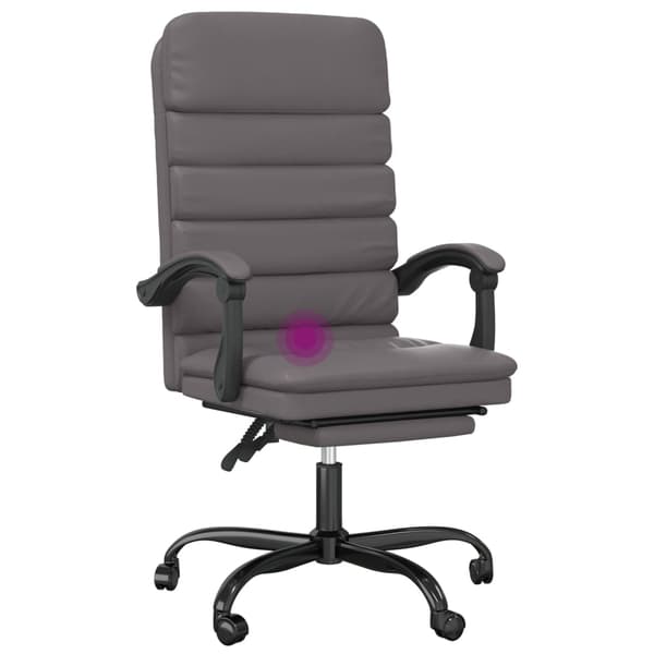 vidaXL lænestol med massagefunktion, grå, kunstlæder