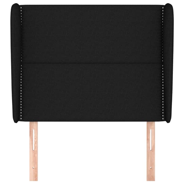 vidaXL vingeformet nakkestøtte sort 93x23x118/128 cm stof