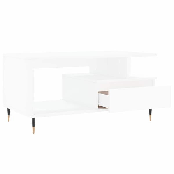 vidaXL Soffbord, Vitt 90x49x45 cm, Träbaserat Material