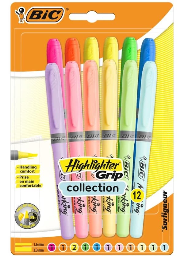 BIC overstregningstusch greb pastelmix 12 stk.