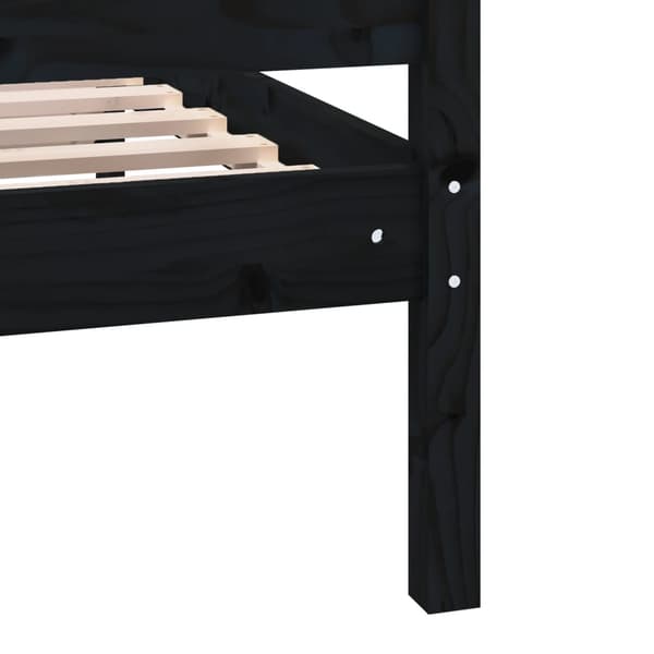 vidaXL sengestel sort 75x190 cm massivt træ