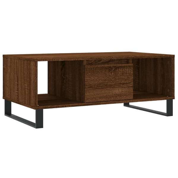 vidaXL sofabord brunt egetræ 90x50x36,5 cm