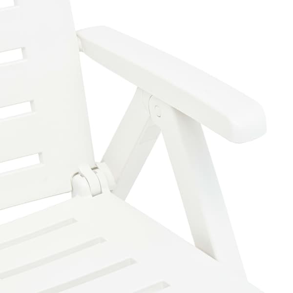 vidaXL Hopfällbar solstol plast vit