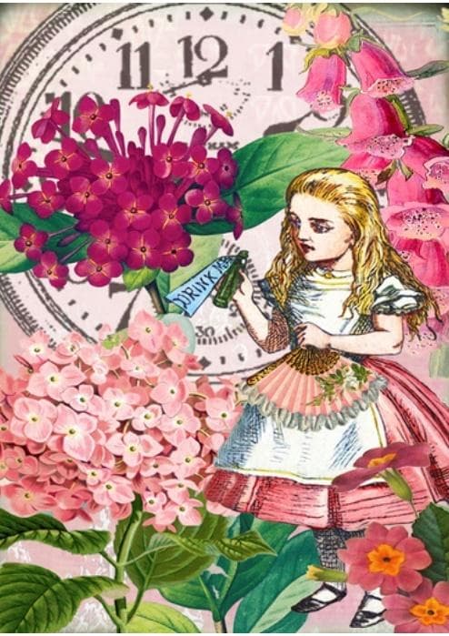 B6-kort med Alice i Underlandet-kuvert