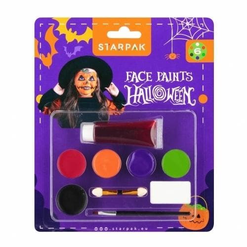 Halloween ansigtsmaling i 6 farver