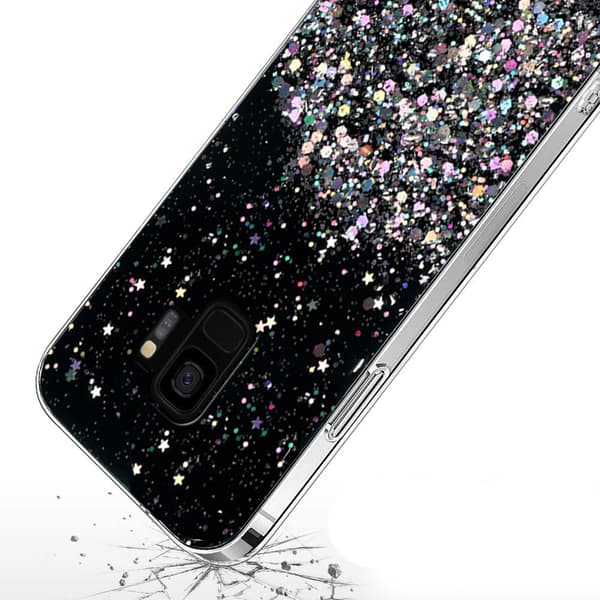 Samsung Galaxy S9 -kotelo, kimalteleva, musta