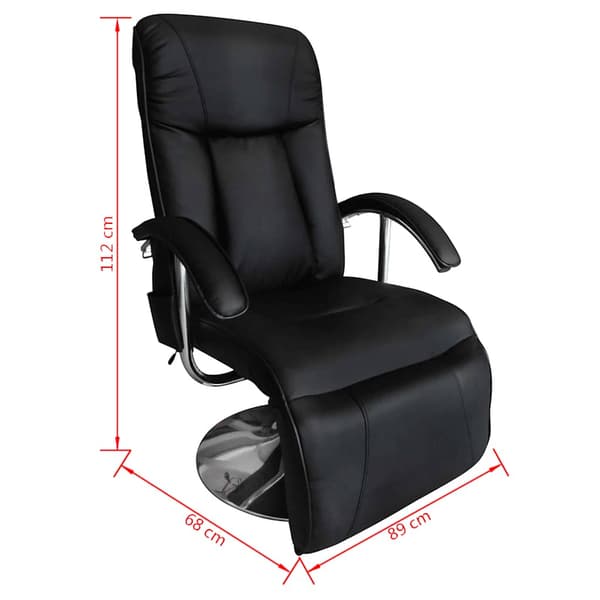 vidaXL Massagestol, Svart, Konstläder