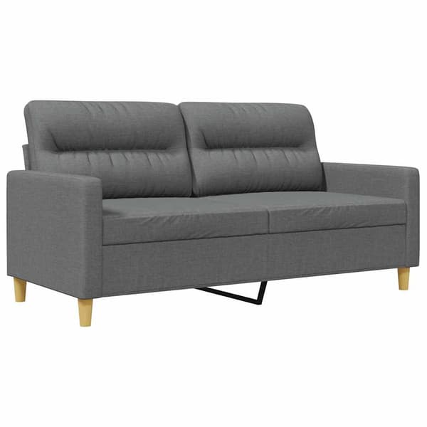 vidaXL 2-sitssoffa, mörkgrå, 140 cm, klädd i tyg