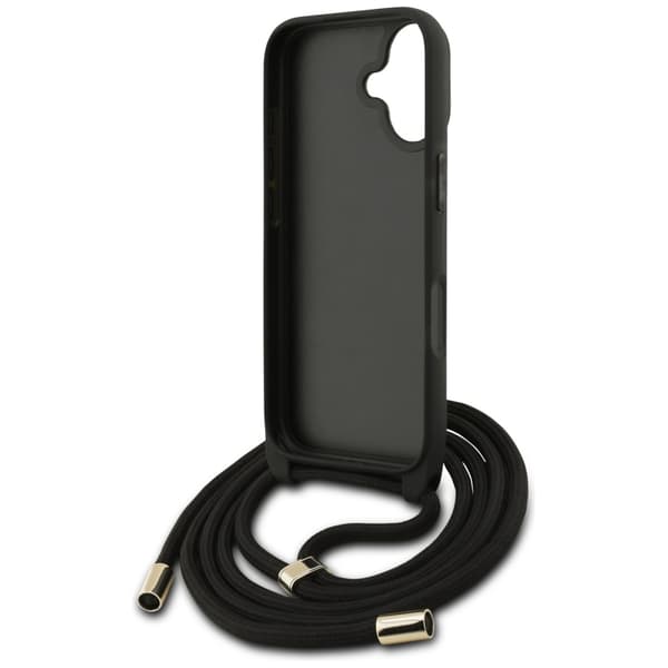 Guess 4G Stort Logo Snorrem Crossbody-etui til iPhone 17 Sort