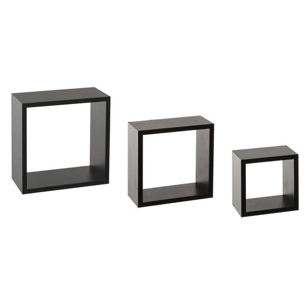 Cube Sorte væghylder, 3 stk.