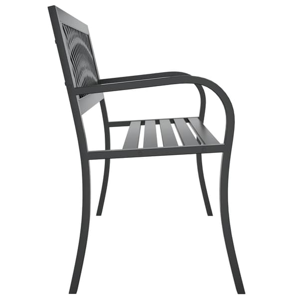 vidaXL havebænk sort 120 cm stål