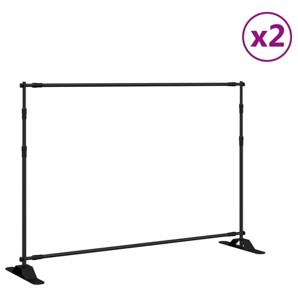 vidaXL Taustatelineet, 2 kpl, musta, 305x243 cm, teräs