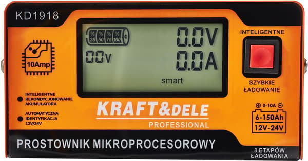 Mikroprocessor-ensretter 10A 12/24V KD1918