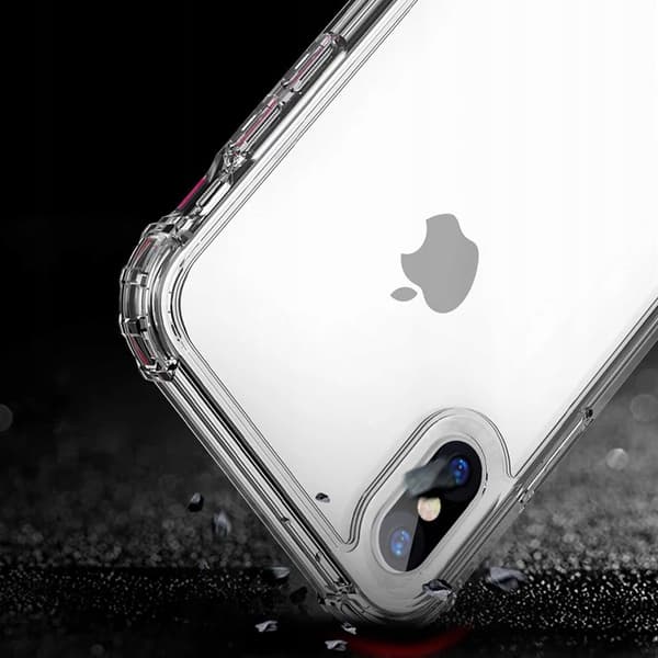 ETUI til iPhone X / XS ARMOR ANTI-CHOCK ETUI TRANSPARENT + GLAS