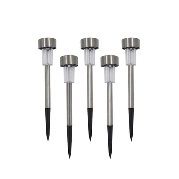 Enkel solcellslampa med skymningssensor, 31 cm, vit LED