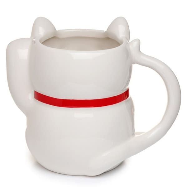 PKMUG381 Hvid Maneki Neko krus