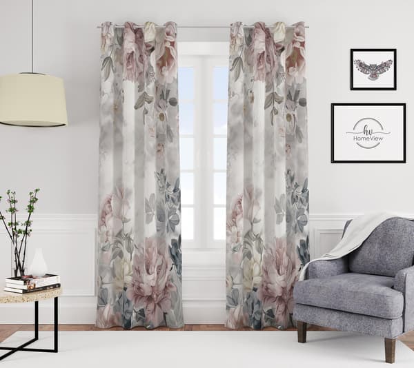 Gardin med snørehuller print 257