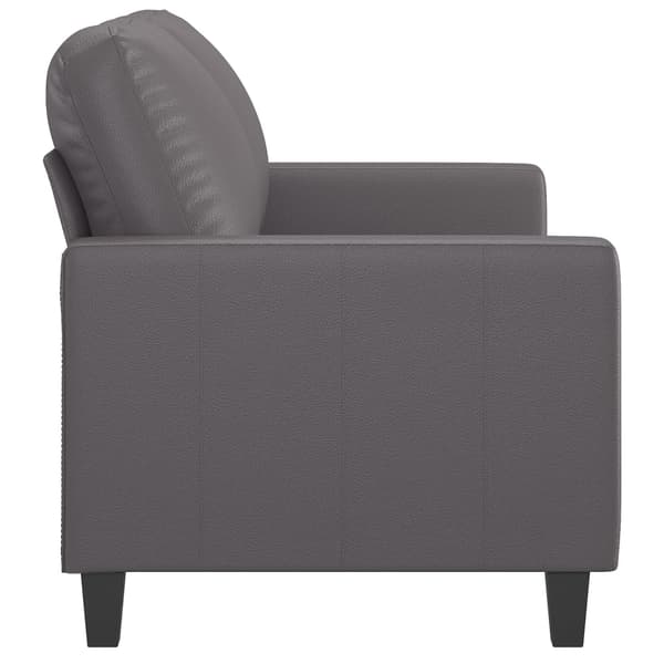 vidaXL 2-sitssoffa, grå, 120 cm, konstläder