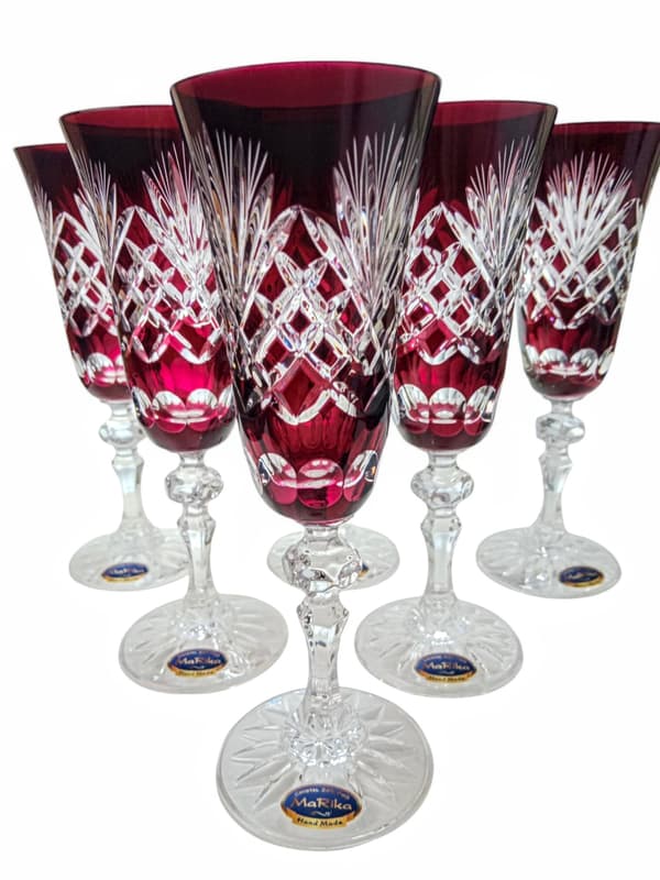 Rubin krystal champagneglas 150ml ananas