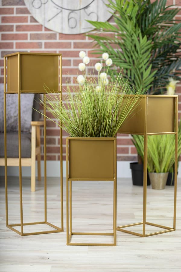 Moderni kukkateline, kulta, 70 cm