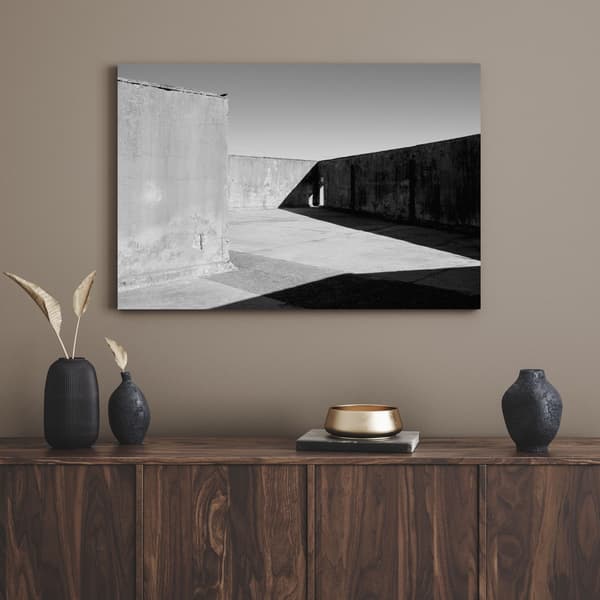 Lærredstryk med betonabstraktion 80x40 cm