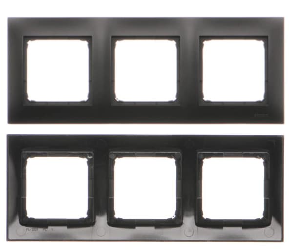 Kontakt Simon 54 Triple Frame 3-Fold Vertikal Vandret Mat Sort
