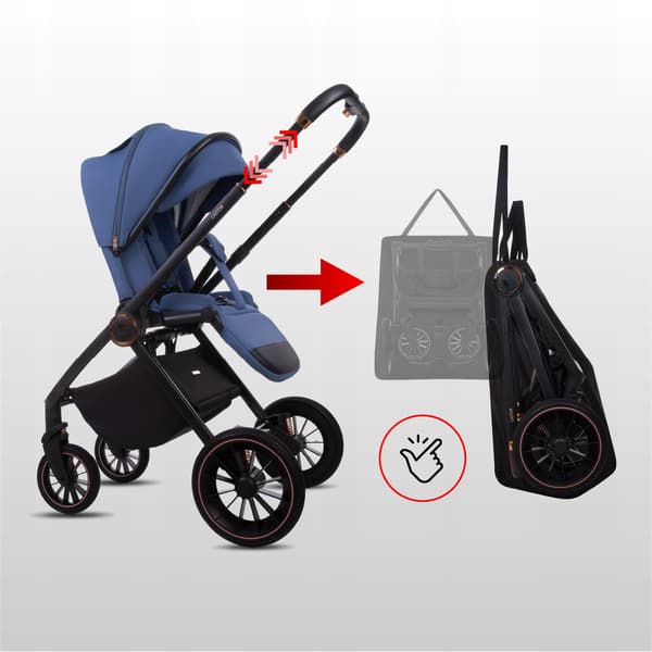 BabyLux CASTOR 2-i-1 klapvogn, gondol, let, foldbart sæt