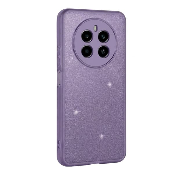 Realme 12 cover, glitrende pudder, lilla